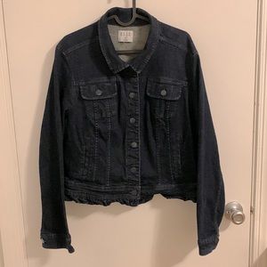 Plus size dark wash jean jacket